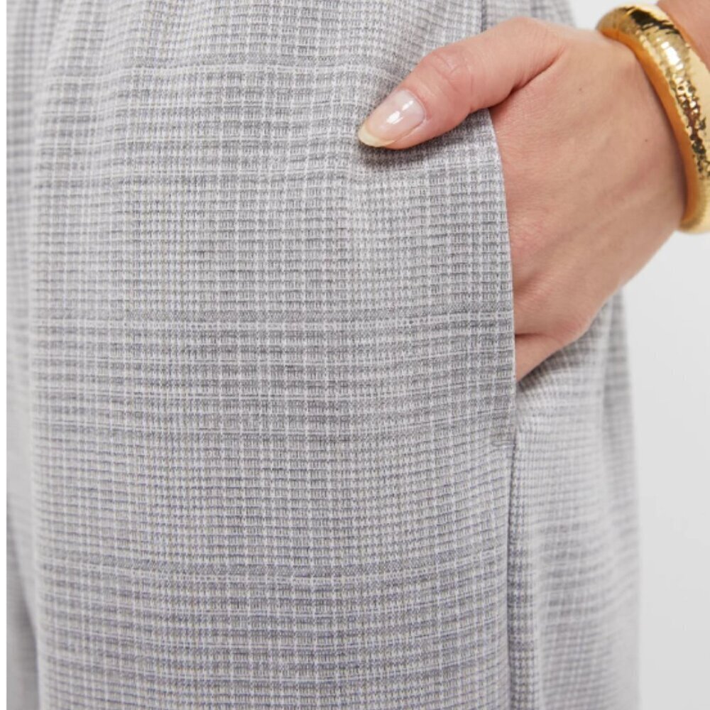 Tuckernuck Gray Plaid Cropped Flare Carlton Pants size Small - Picture 2 of 8
